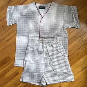 Vintage Botany 500 Boys/Kids Short‑Sleeve Check Lounge Pajama Set Size 16 NWT